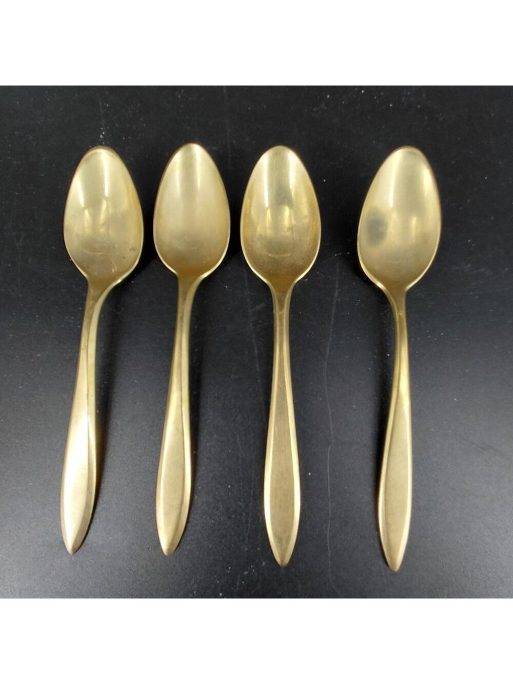 Dirigold Regal Spoon Set 4 Dirilyte Gold Alloy Tea Coffee Dessert Flatware 5"